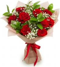 Valentines 12 Red Roses Bouquet